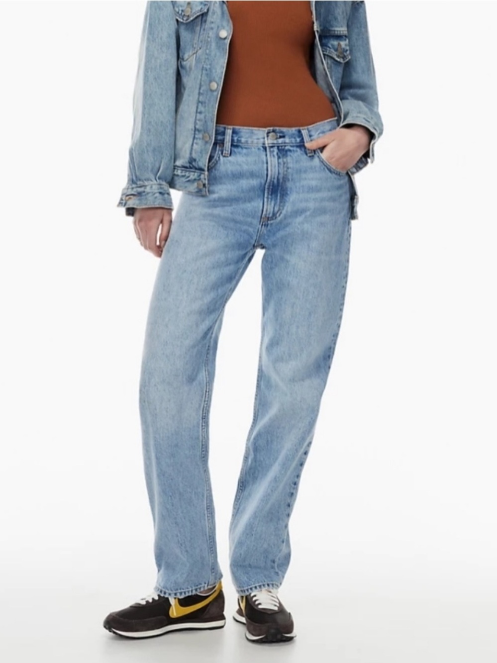 Free shipping! Denim Forum The Tomboy Low Rise Baggy 30L 26W - Medium Light Wash